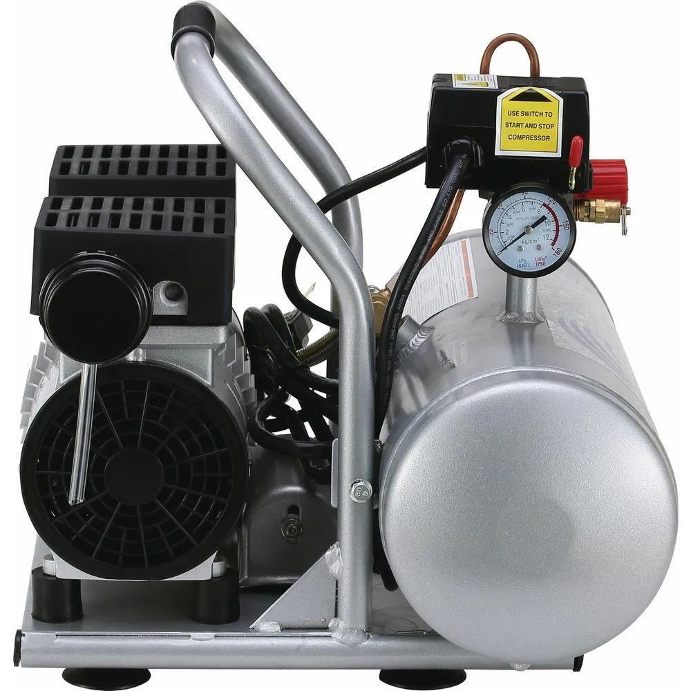 2.0 Gal. 1.0 HP Portable Electric Ultra Quiet, Oil-Free and Aluminum Air Tank Air Compressor with Nail Gun Kit