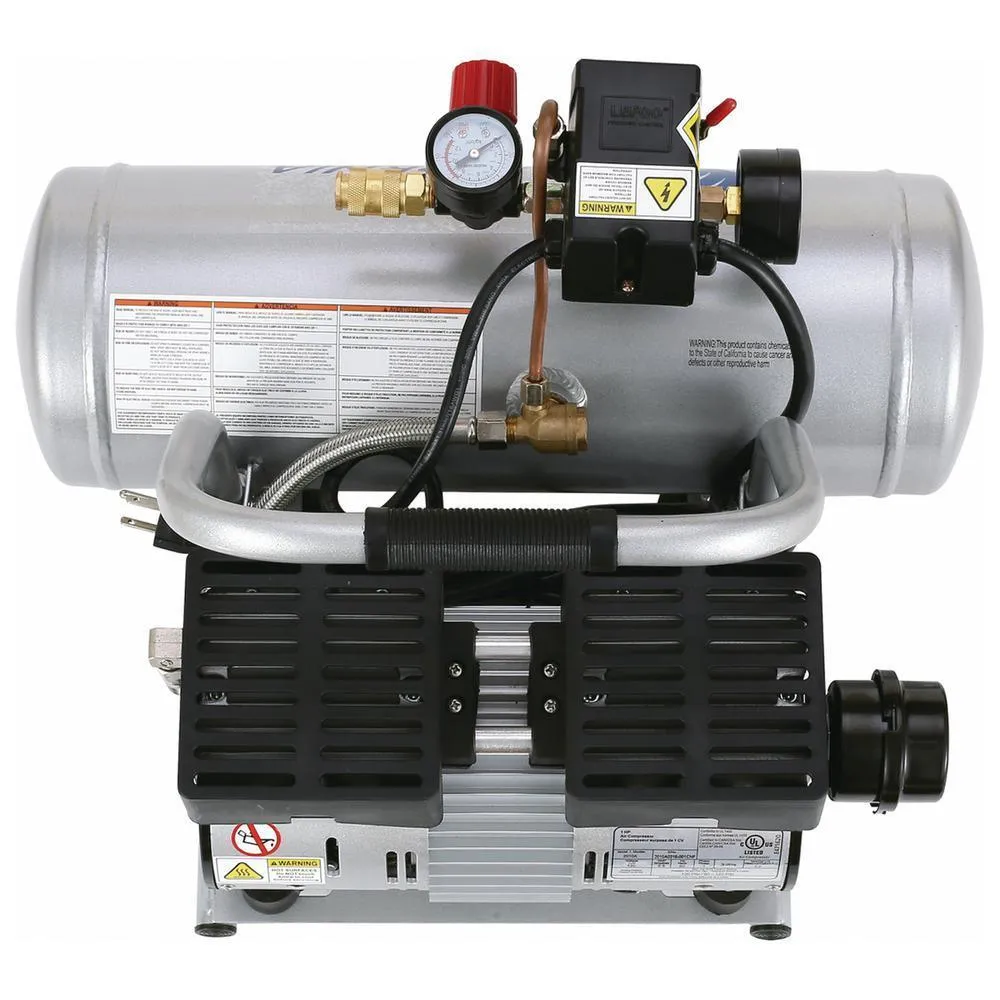 2.0 Gal. 1.0 HP Portable Electric Ultra Quiet, Oil-Free and Aluminum Air Tank Air Compressor with Nail Gun Kit