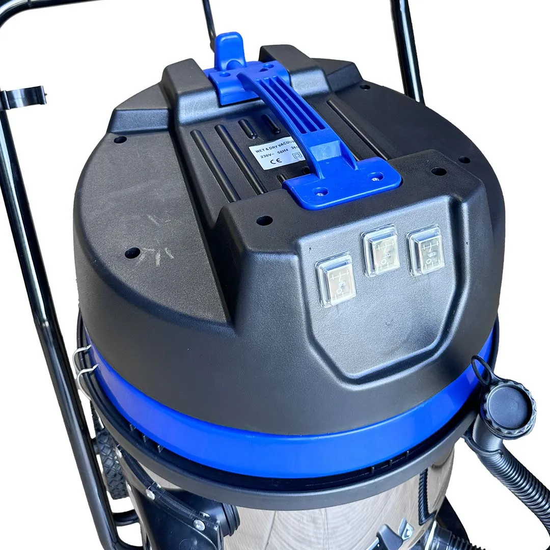 20 Gallon Classic Cyclone Gutter Wet & Dry Vacuum 240v, 3600W, 3 x Motor NEW SIDE INLET