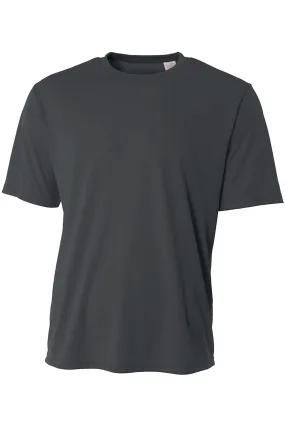 A4 Mens Sprint Performance Moisture Wicking Short Sleeve Crewneck T-Shirt - Graphite Grey