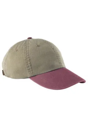 Adams Mens Adjustable Hat - Khaki Brown/Burgundy
