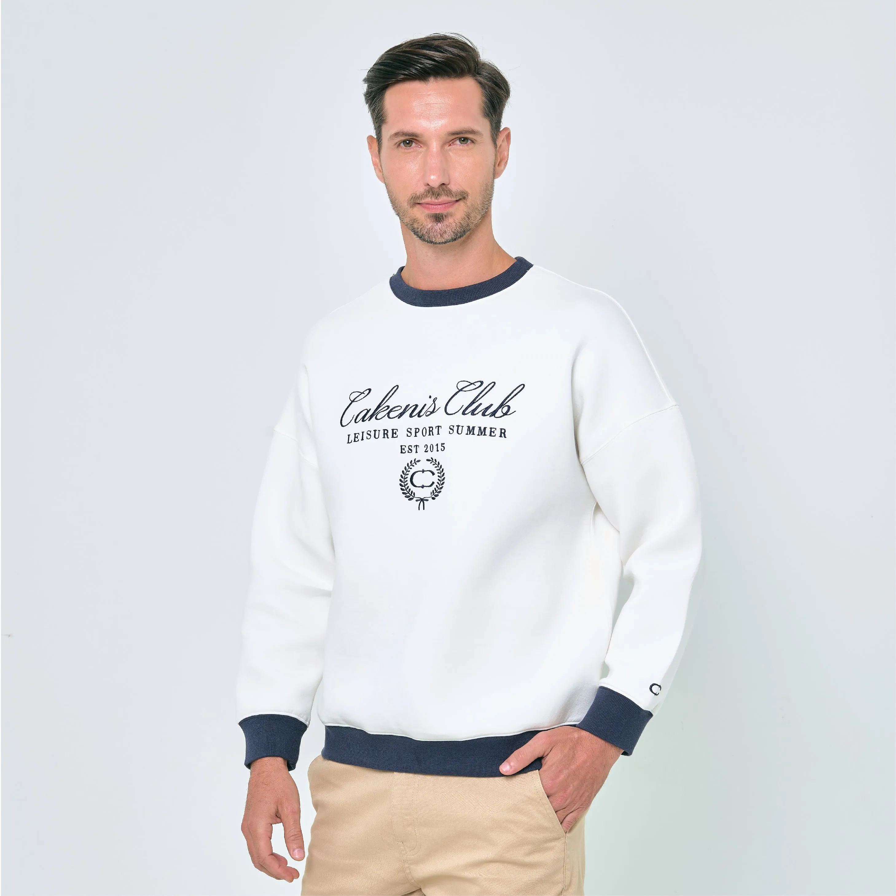 CAKENIS CLUB CLUBHOUSE UNISEX JUMPER IN WHITE
