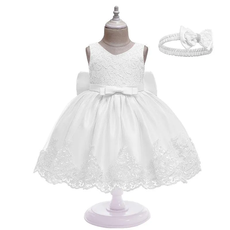 Classic children's bow lace dress