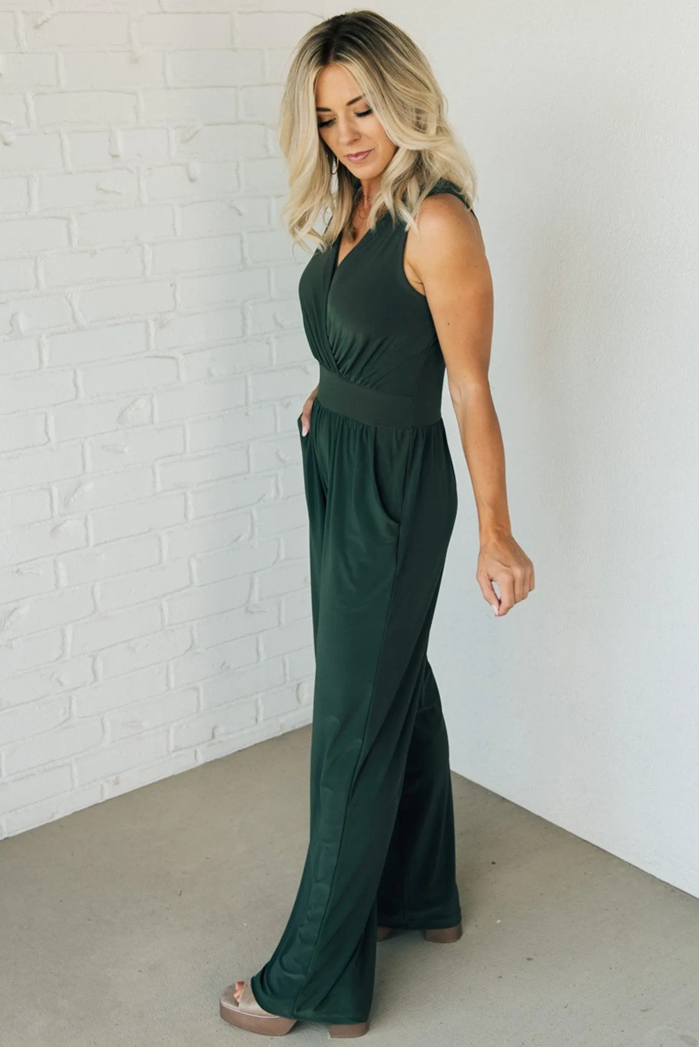Crossover Wide Leg Jumpsuit