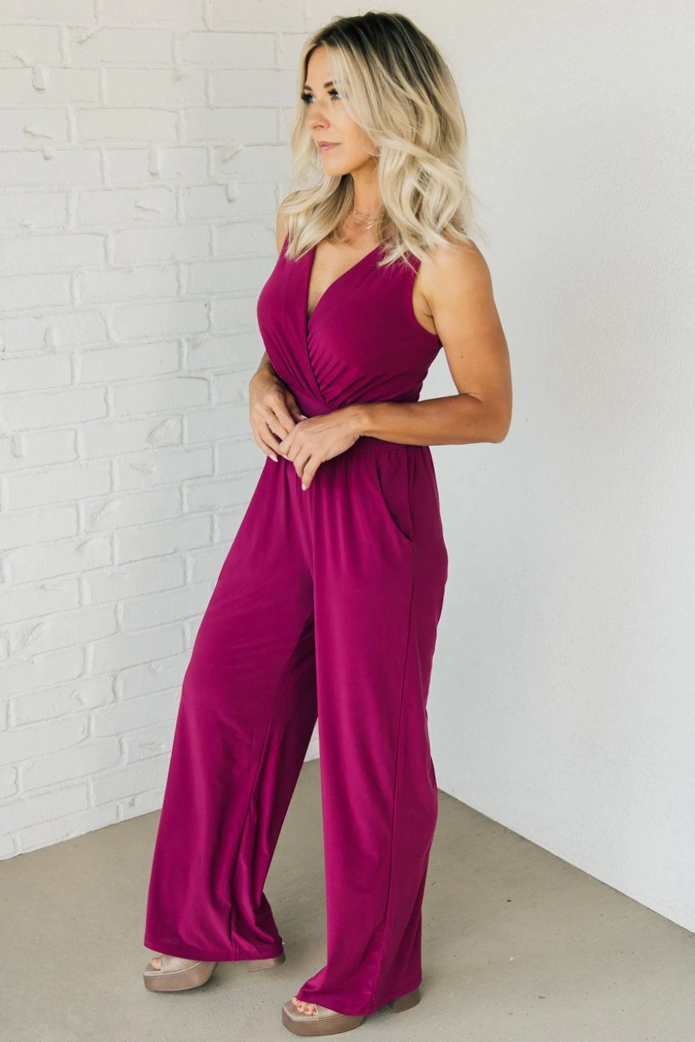 Crossover Wide Leg Jumpsuit