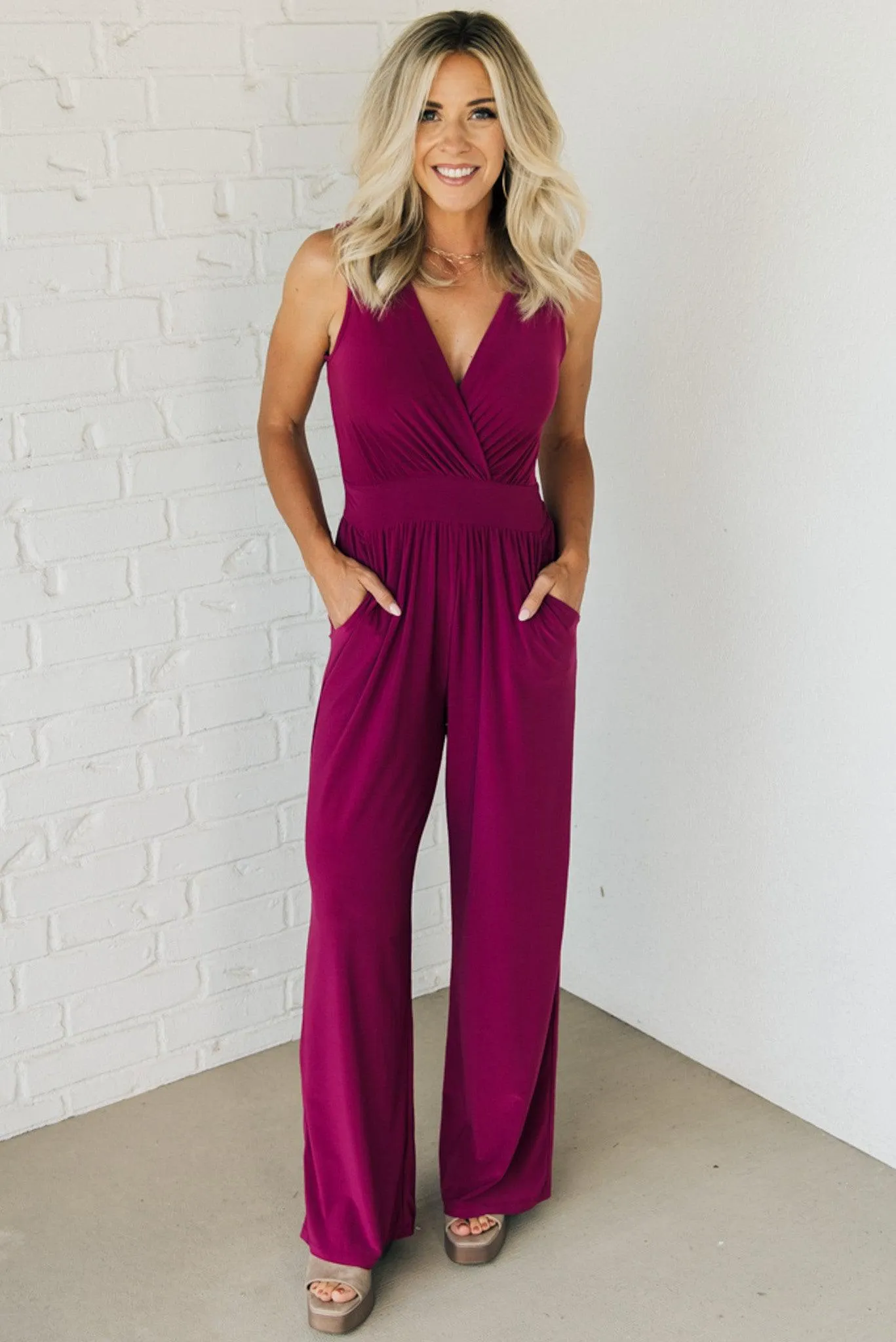 Crossover Wide Leg Jumpsuit