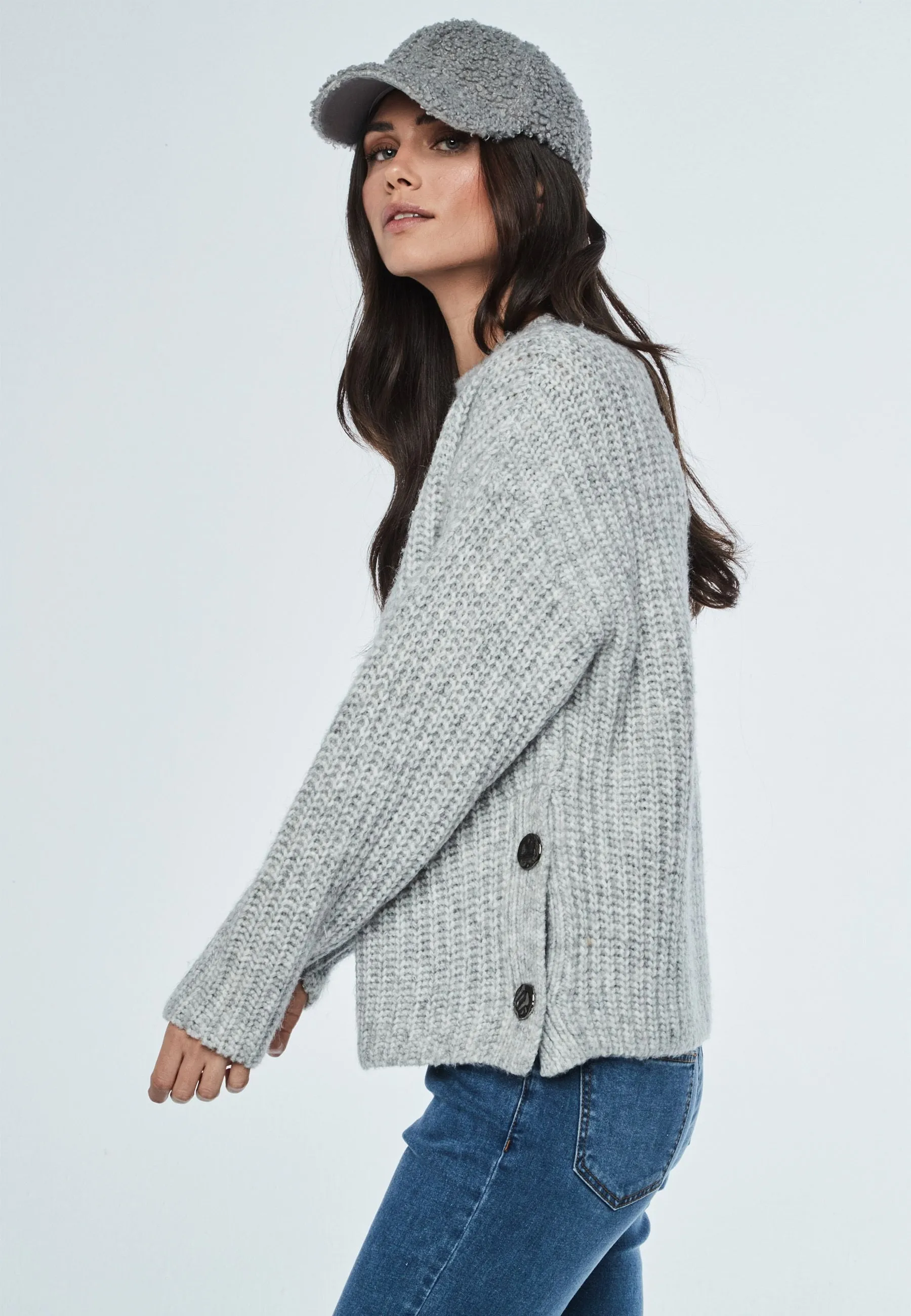 Dianna Jersey Jumper in Grey