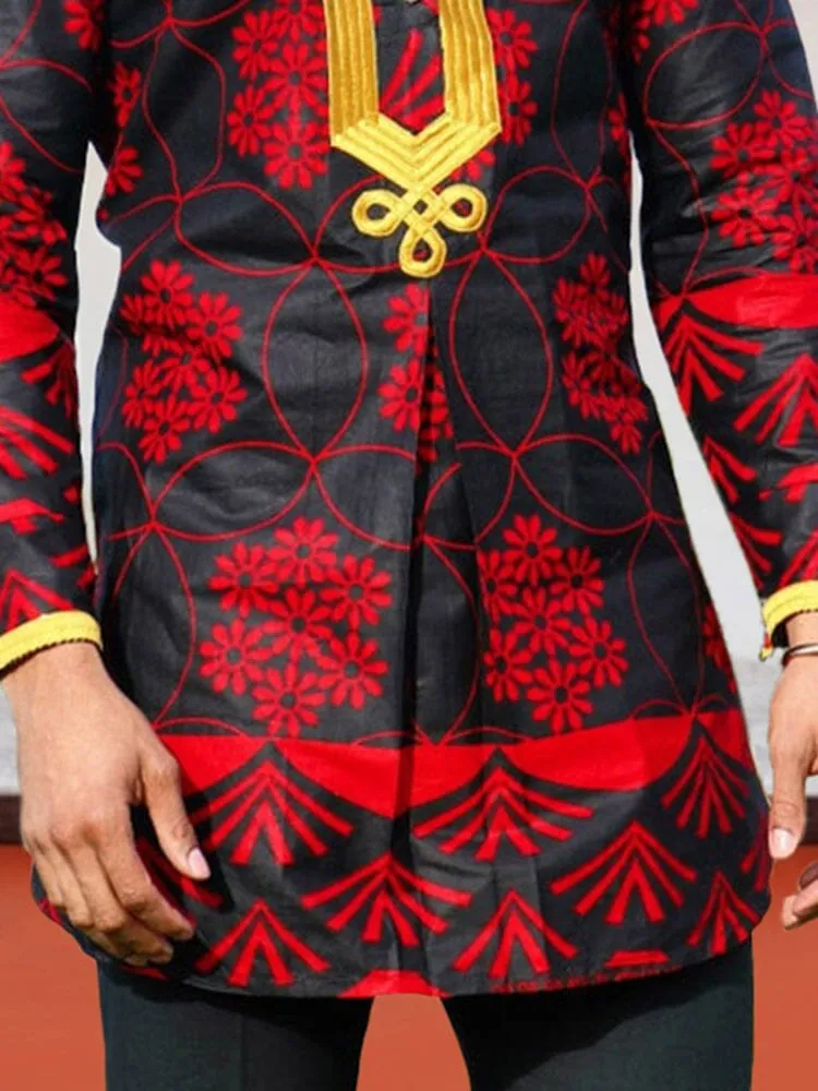 Ethnic Style Long Cardigan Tide Shirt