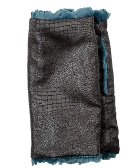 Fingerless / Driving Gloves - Vegan Leather Outback in Black with Assorted Faux Fur