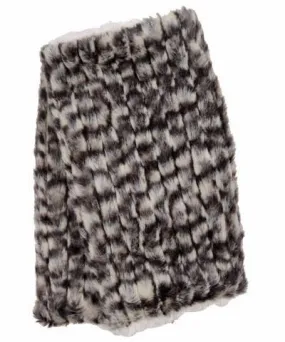 Fingerless / Texting Gloves, Reversible - Cobblestone in Brown/Cream Faux Fur (Sold Out!)