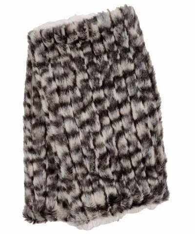 Fingerless / Texting Gloves, Reversible - Cobblestone in Brown/Cream Faux Fur (Sold Out!)