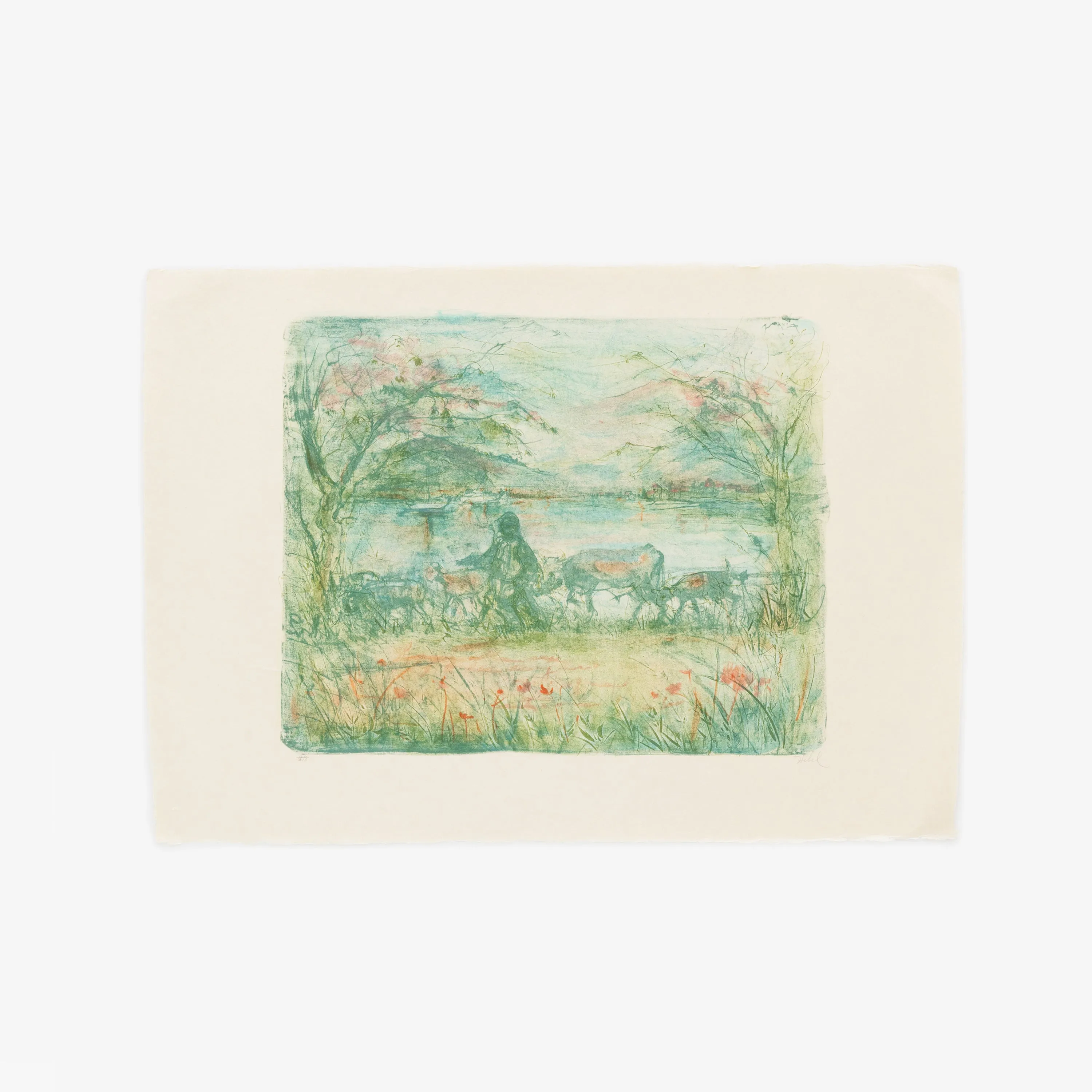 'Greek Farmer' Lithograph by Edna Hibel