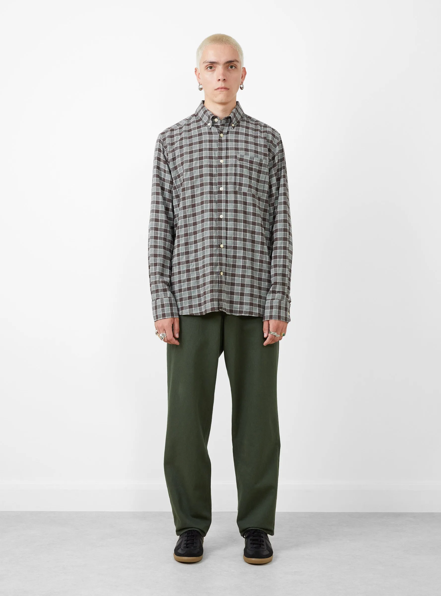 Hornet Seersucker Shirt Brown Check