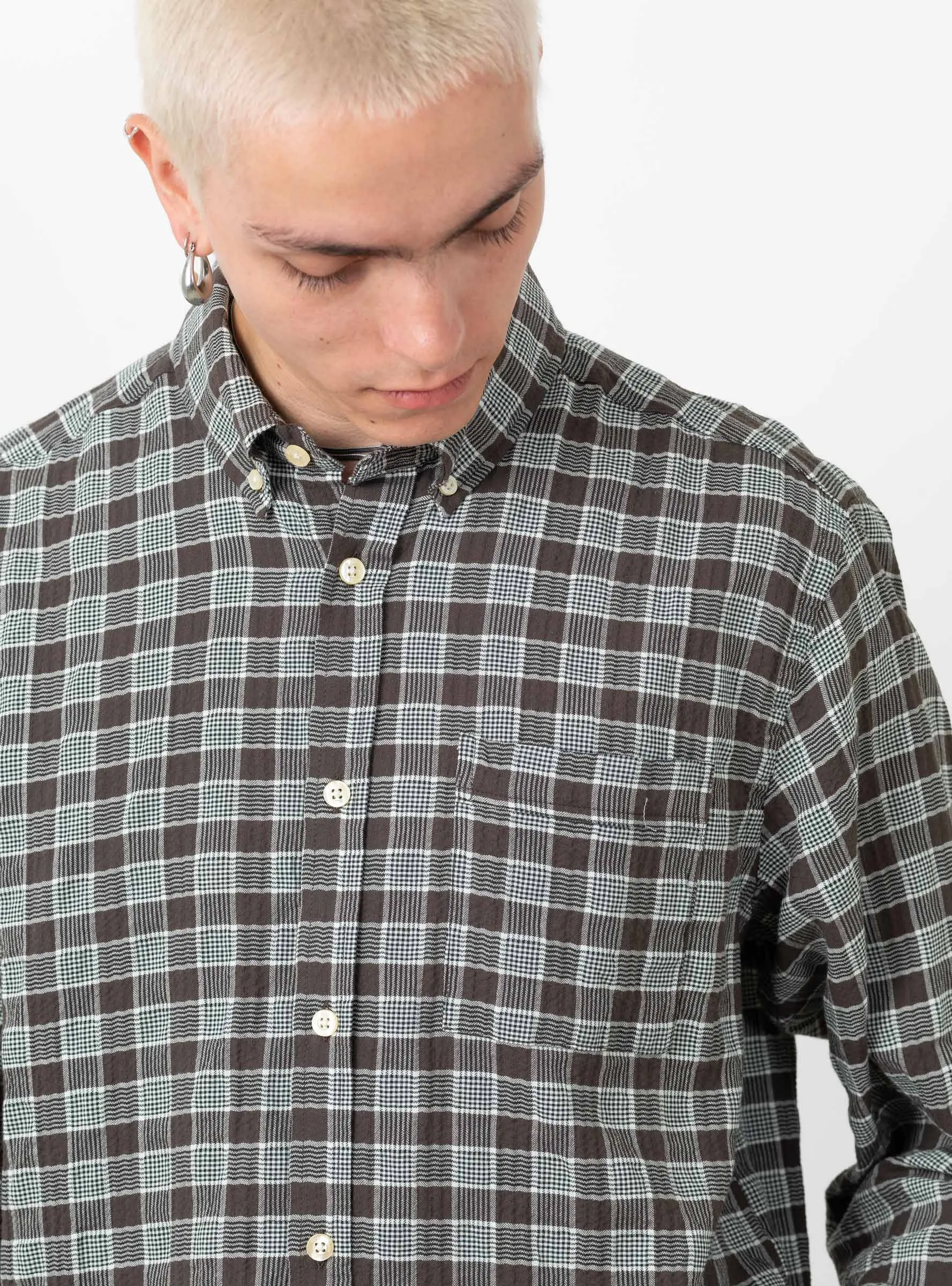 Hornet Seersucker Shirt Brown Check
