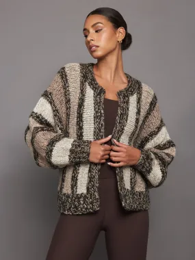 Illia Handknit Cardigan - Sesame Combo