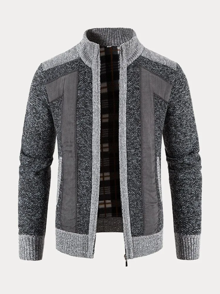 Knitted Cardigan Sweater with Zipper
