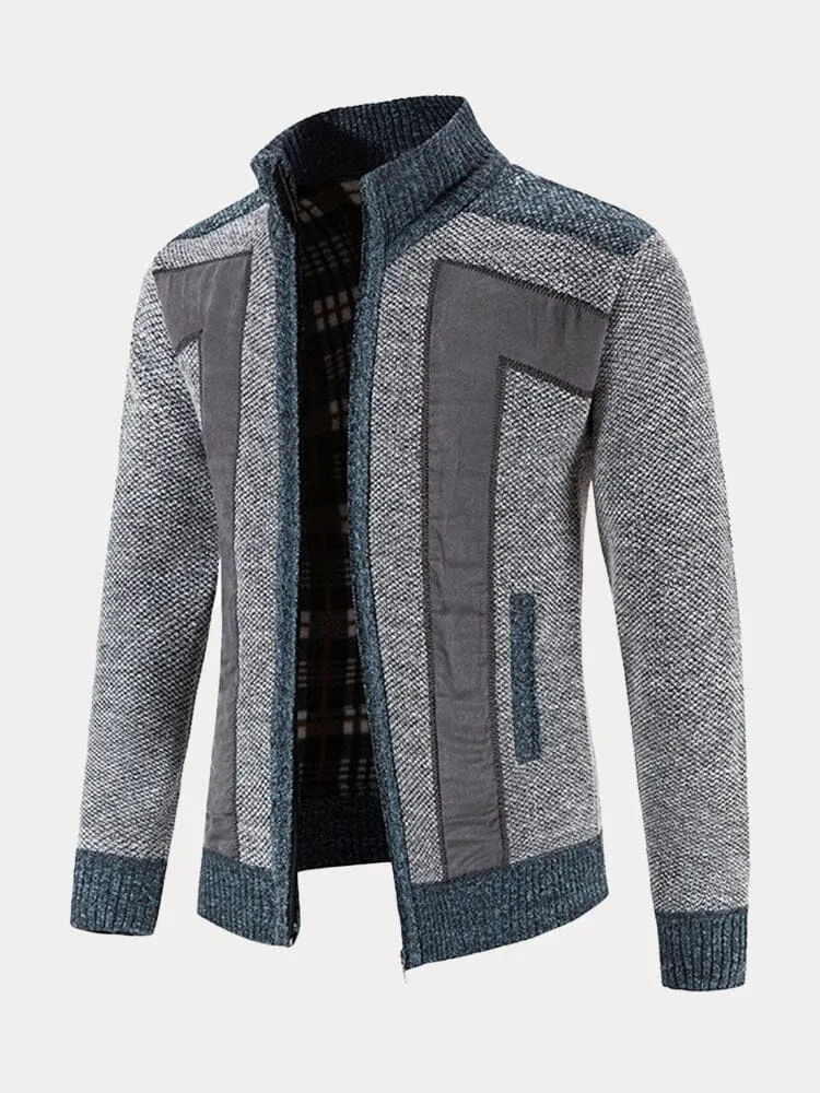 Knitted Cardigan Sweater with Zipper