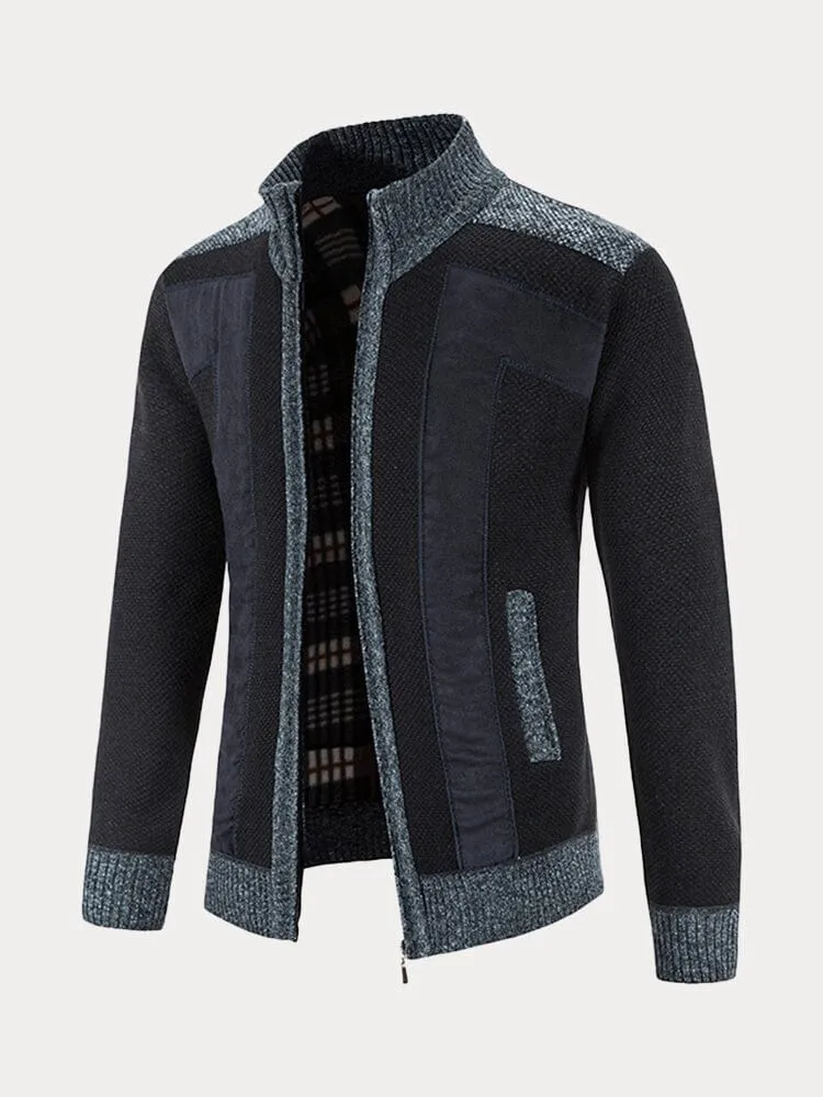 Knitted Cardigan Sweater with Zipper