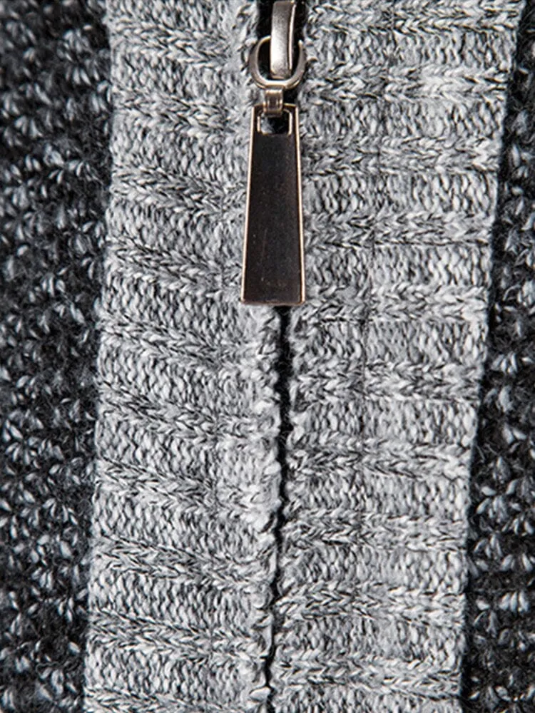 Knitted Cardigan Sweater with Zipper