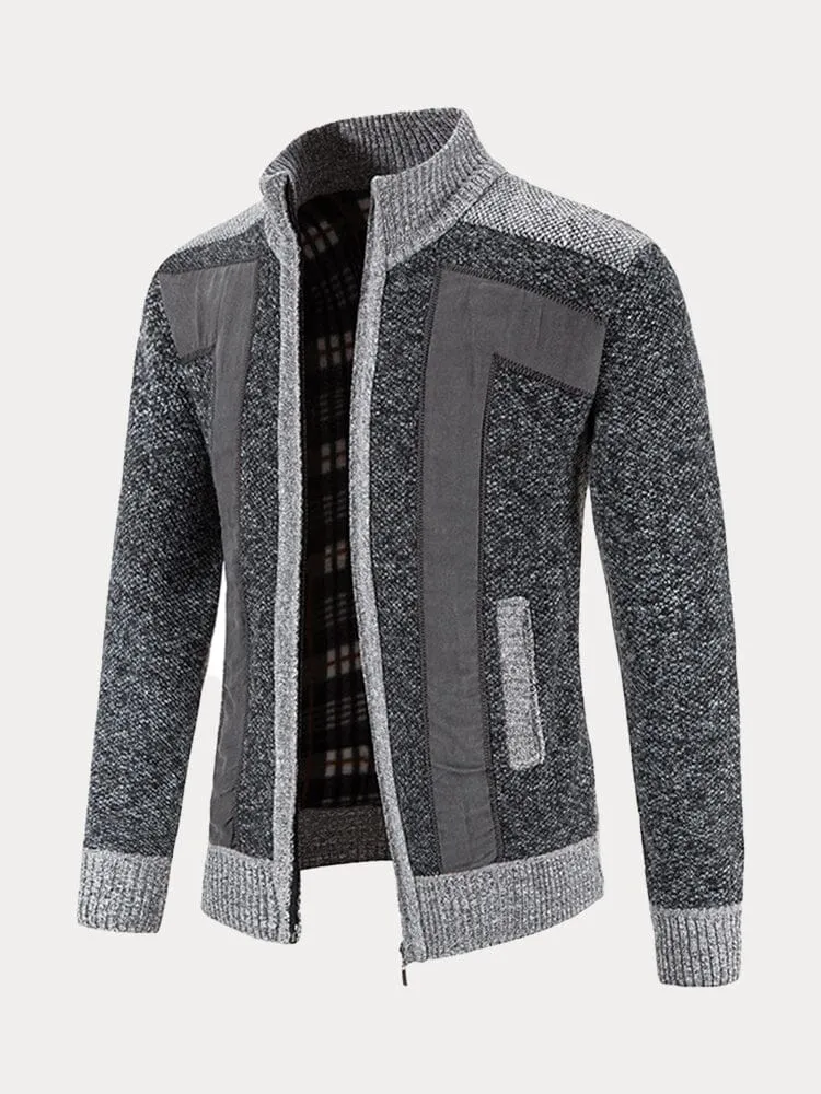 Knitted Cardigan Sweater with Zipper