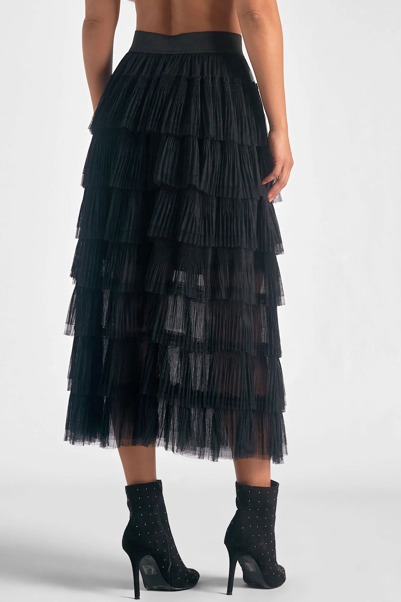 Layered Tullle Midi Skirt