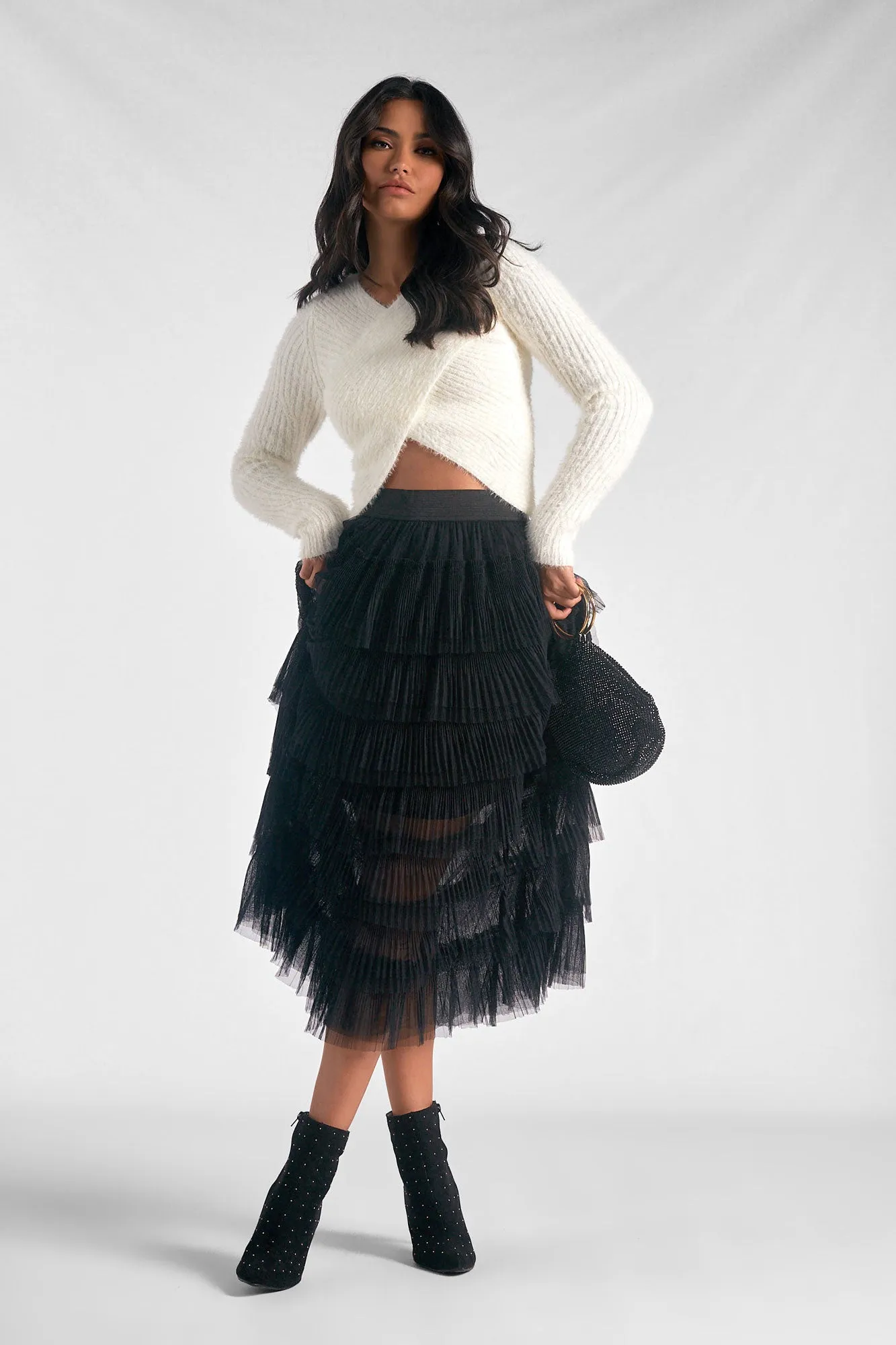 Layered Tullle Midi Skirt