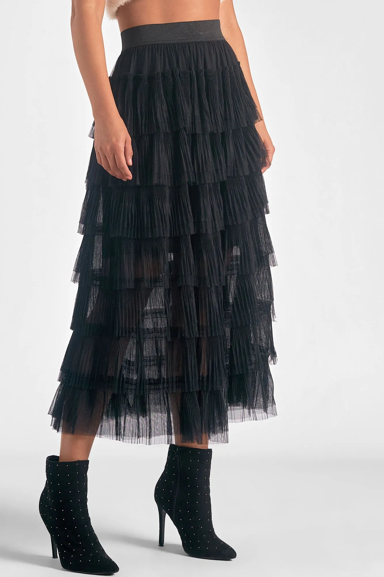 Layered Tullle Midi Skirt