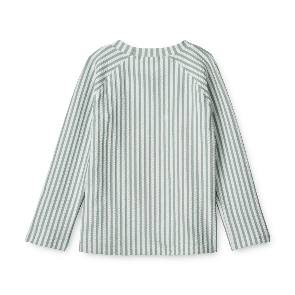 Liewood Noah Seersucker Swim T-shirt with Longsleeves | Y/D Stripe: Sea Blue/White