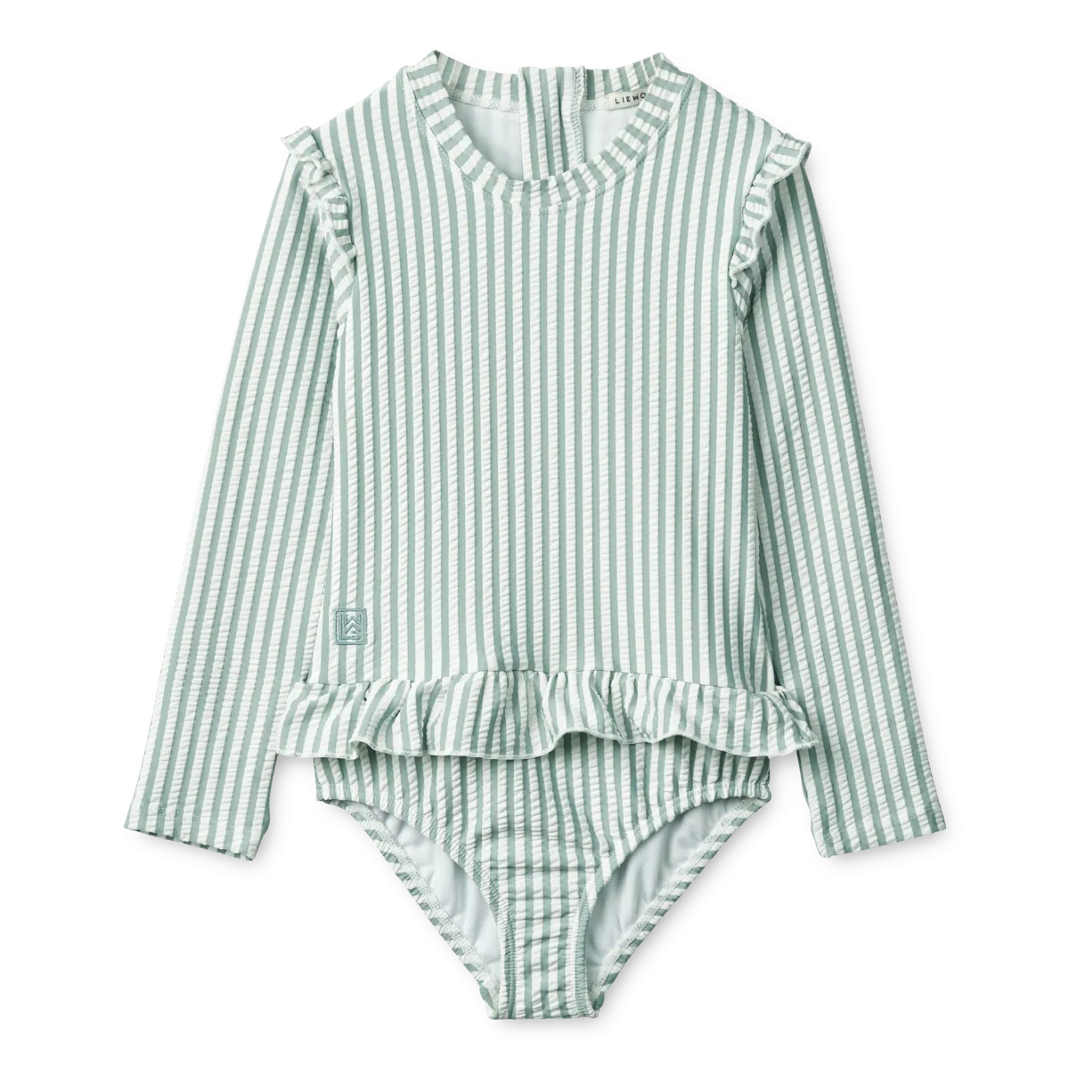 Liewood Sille Baby Seersucker SwimSuit | Y/D Stripe: Sea Blue/WhIte