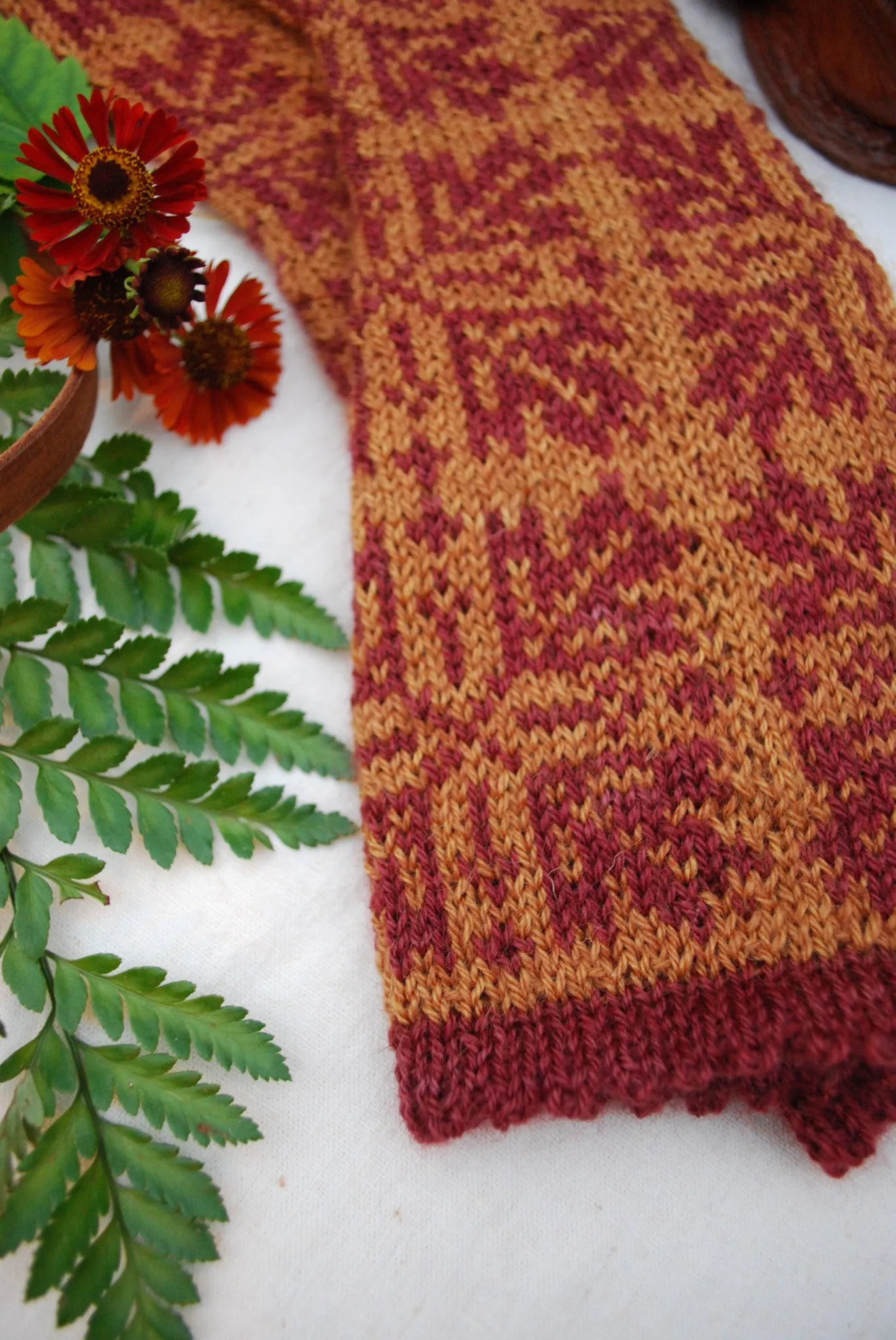 Maple Fall Fingerless Gloves Knitting Pattern (PDF) by Phibersmith Designs