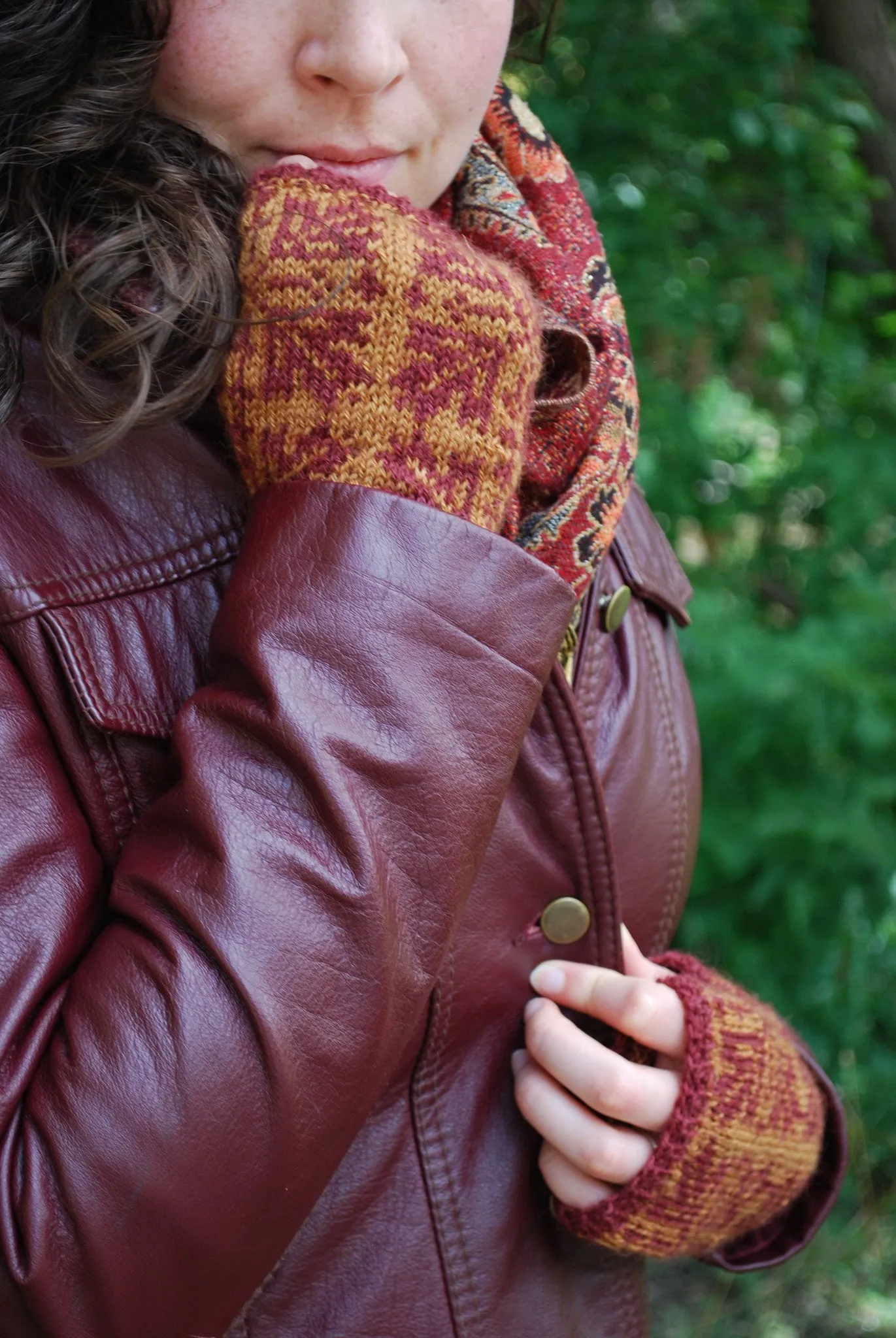 Maple Fall Fingerless Gloves Knitting Pattern (PDF) by Phibersmith Designs