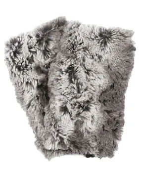 Men's Fingerless / Texting Gloves, Reversible - Luxury Faux Fur in Seattle Sky