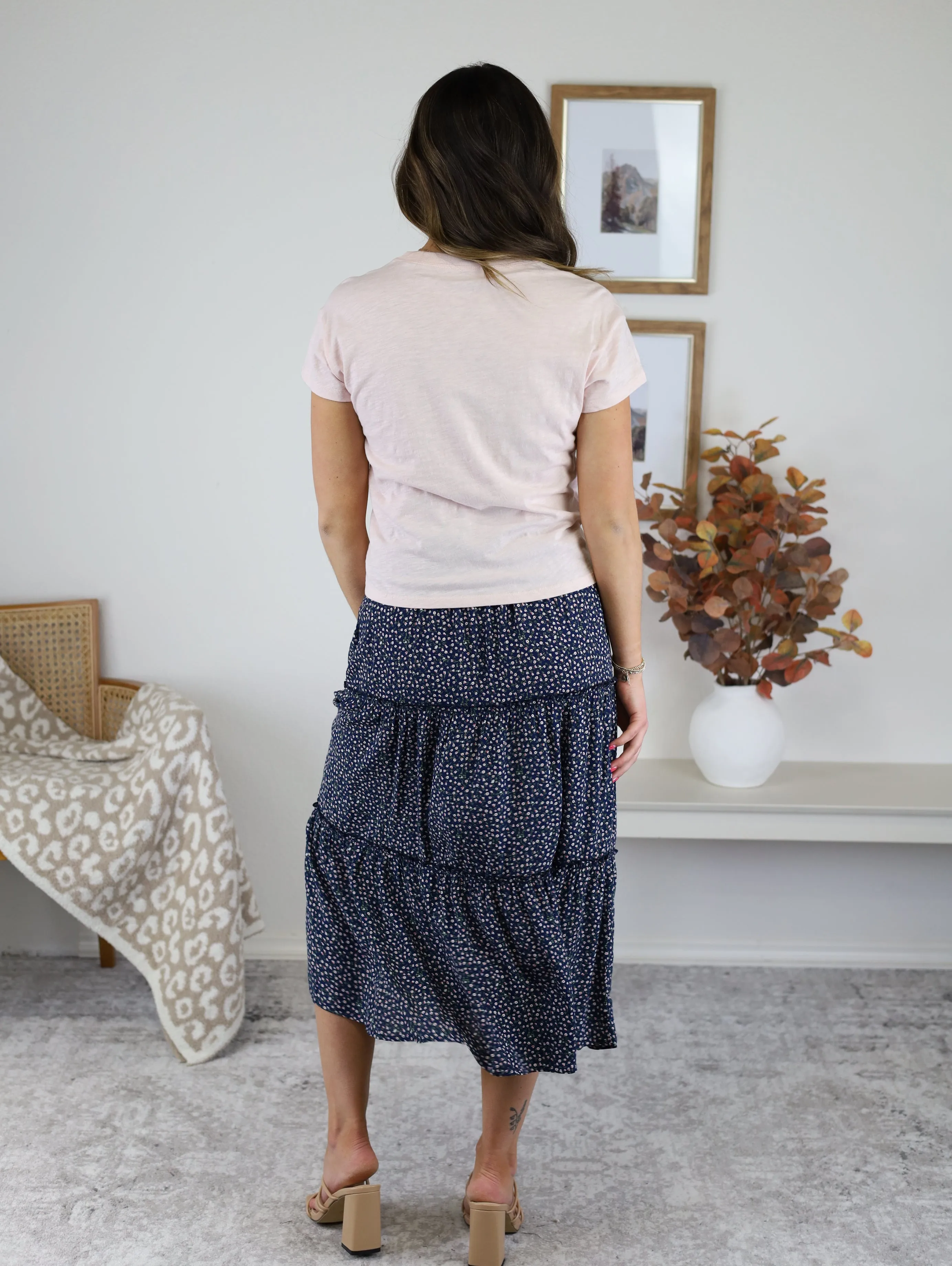 Morgan Floral Print Midi Skirt