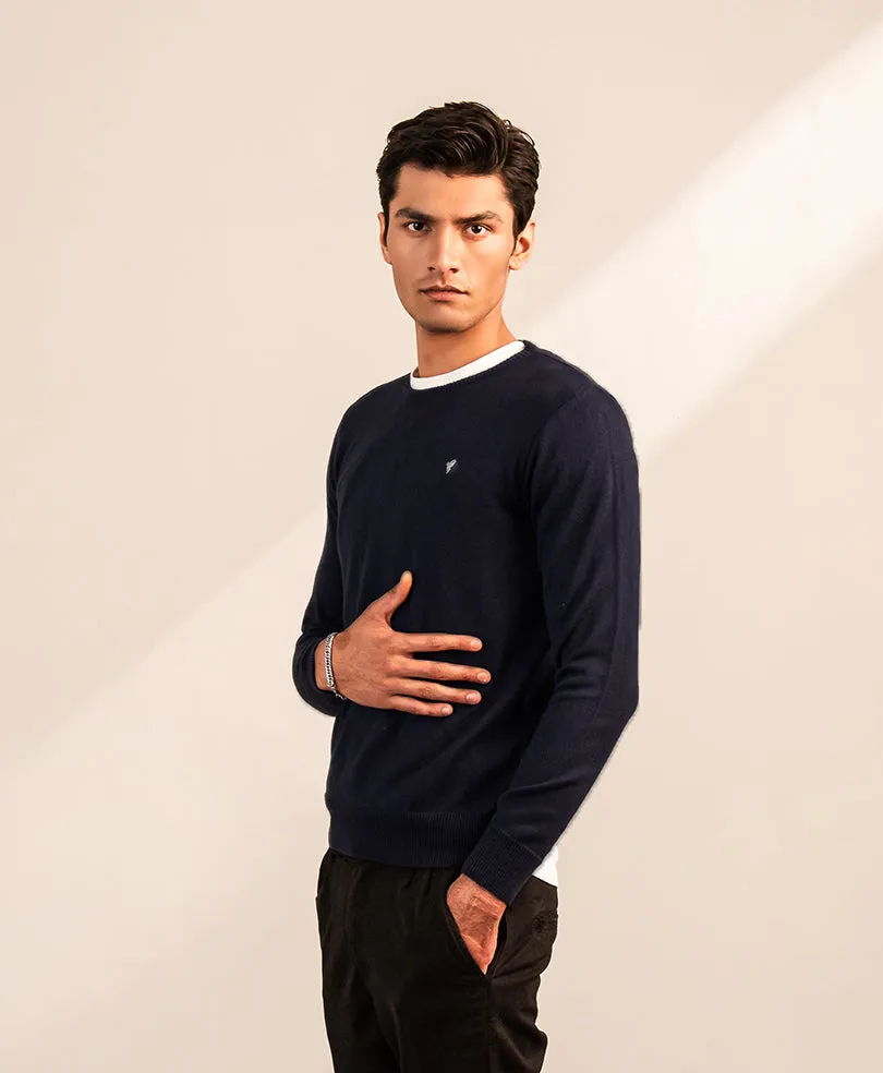 Navy Crew Neck Jumper Sweater