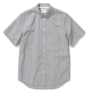 Norse Projects Osvald Seersucker Short Sleeve Shirt – Navy Stripe