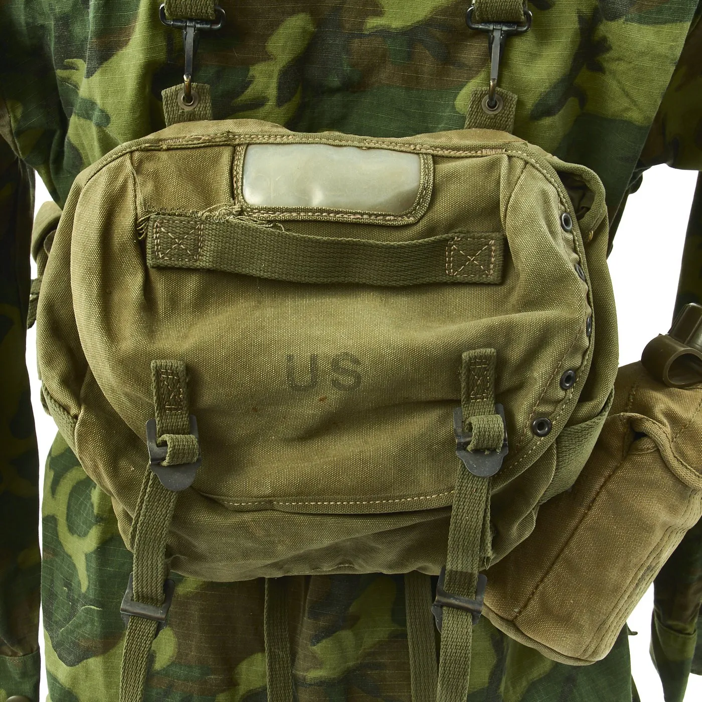 Original U.S. Vietnam War Infantryman Camouflage Jungle Uniform and M-56 Gear Set