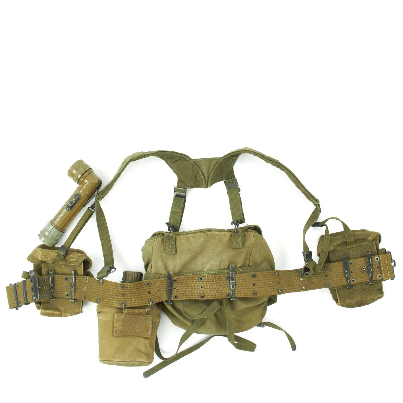 Original U.S. Vietnam War Infantryman Camouflage Jungle Uniform and M-56 Gear Set