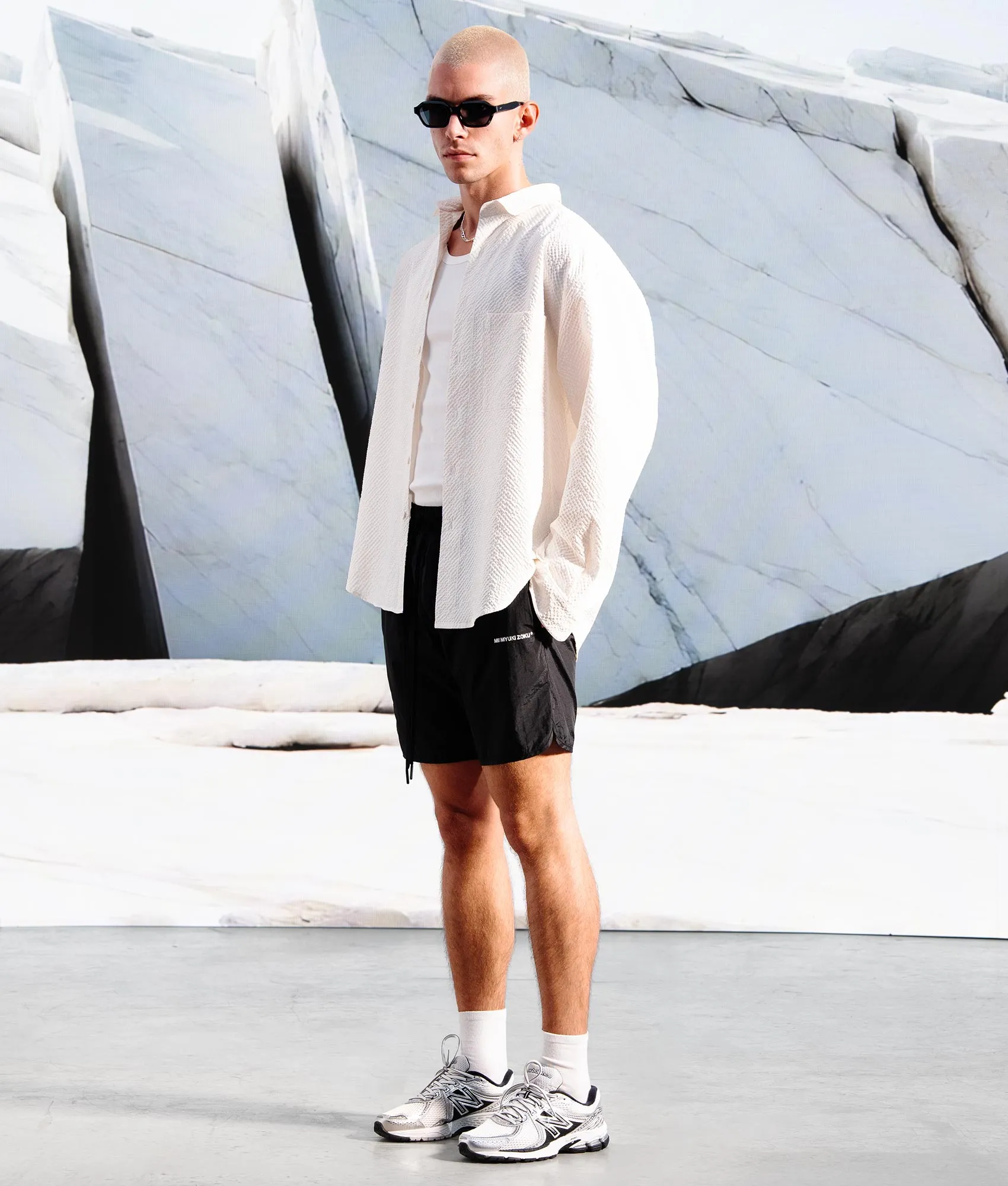 Oversized Seersucker Dress Shirt