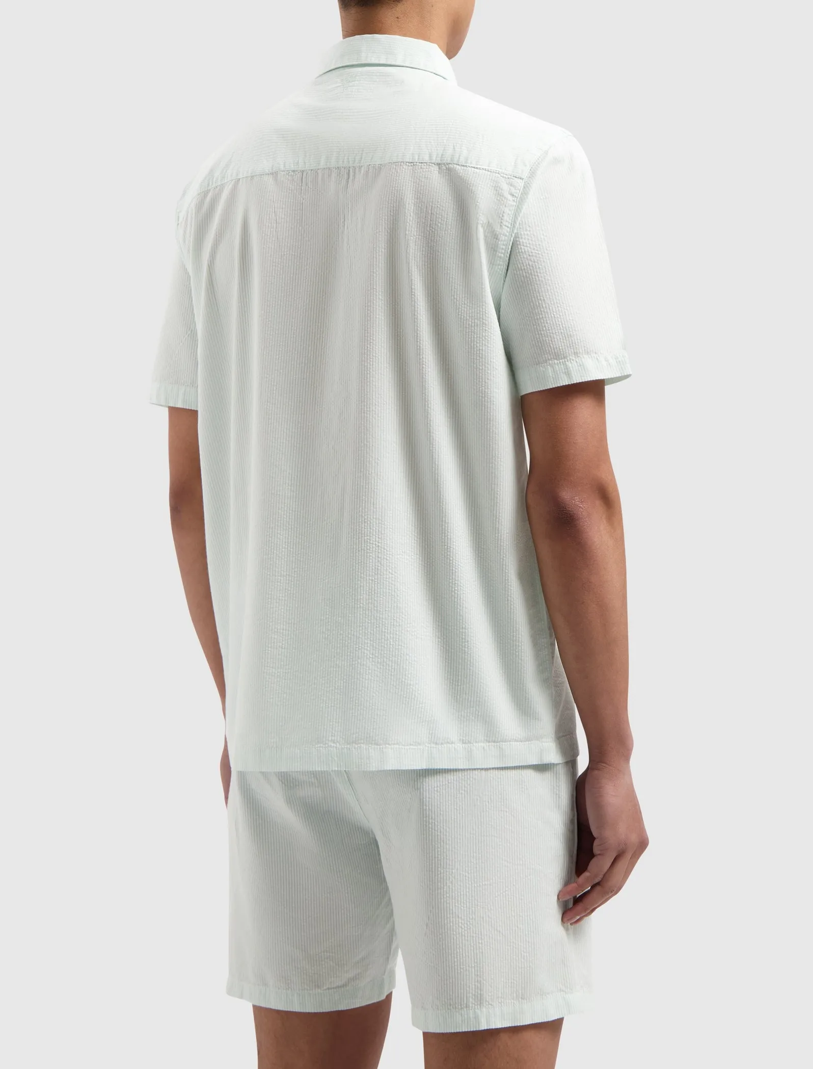 Pinstripe Short Sleeve Shirt | Aqua