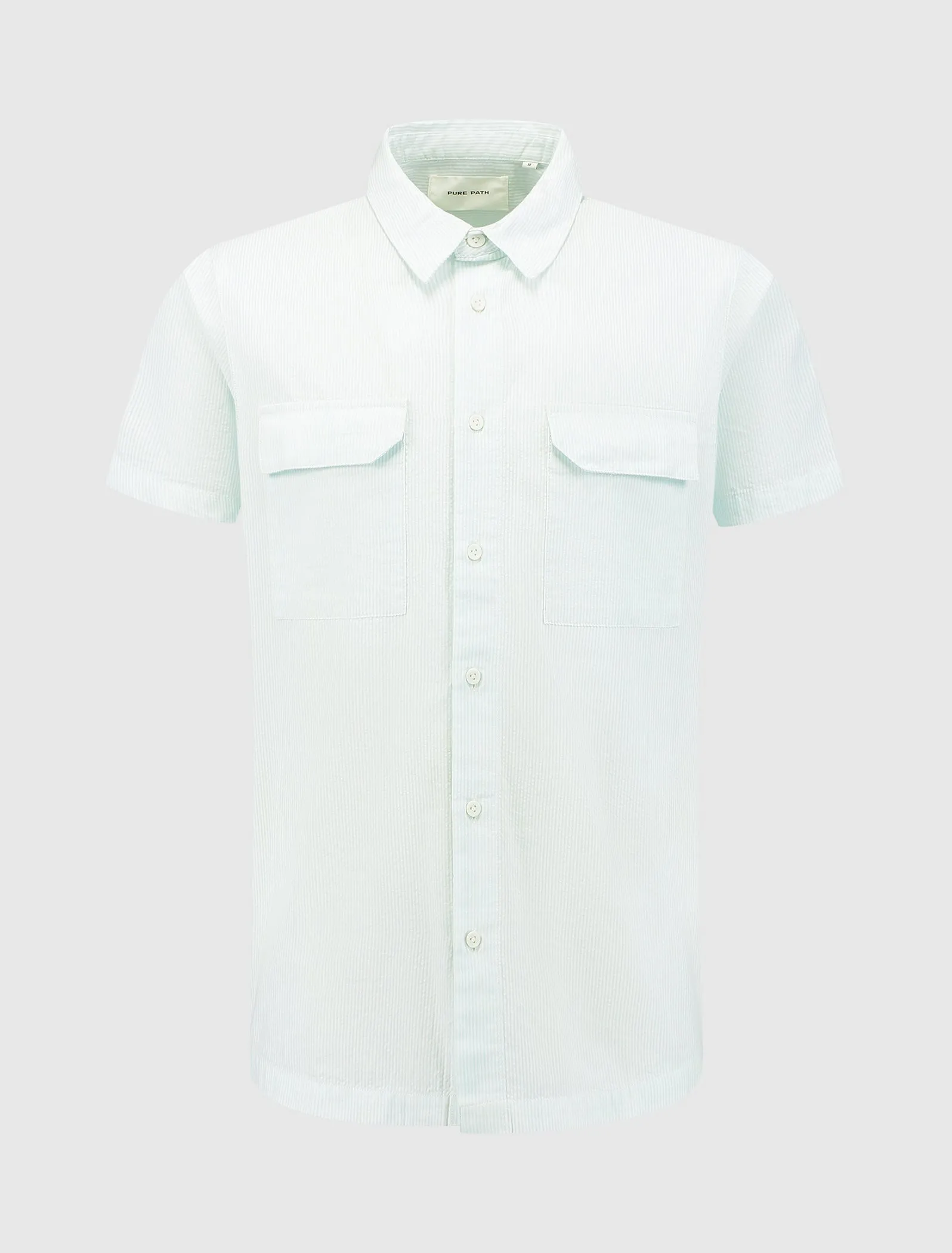 Pinstripe Short Sleeve Shirt | Aqua