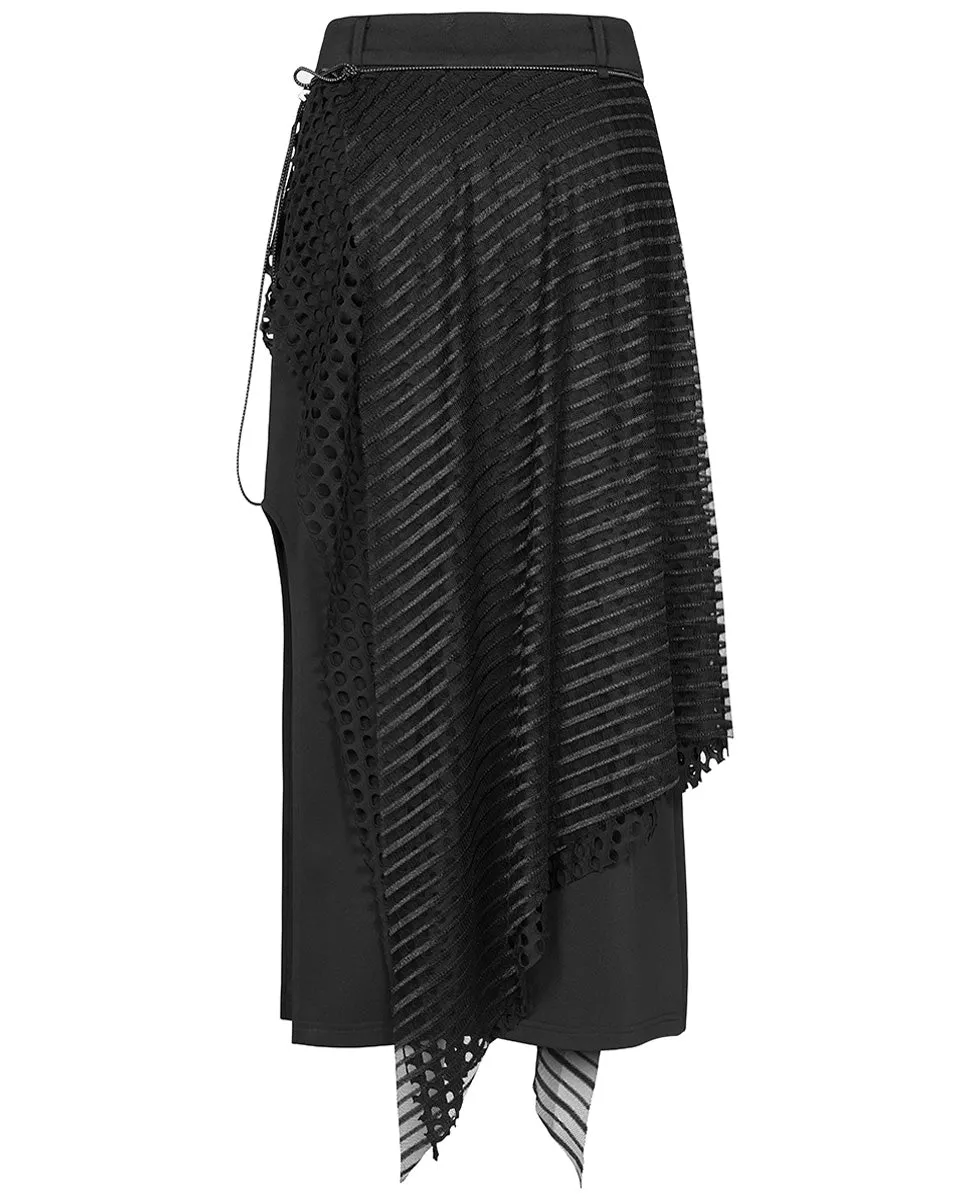 Punk Rave Daily Life ElectroBionic Layered Split Leg Skirt