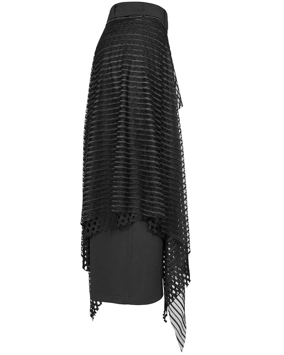 Punk Rave Daily Life ElectroBionic Layered Split Leg Skirt