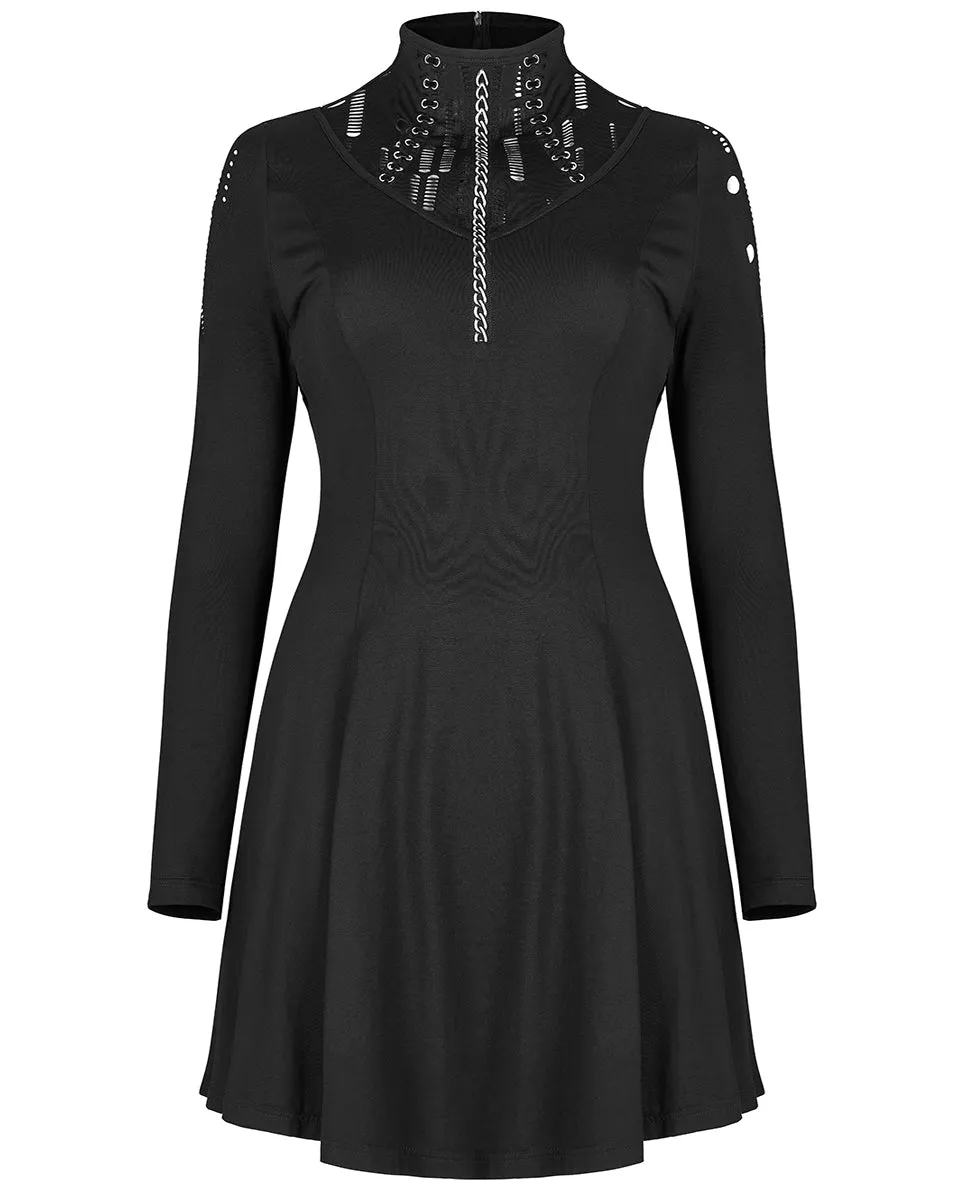 Punk Rave Gothic Broken Knit Chain Dress - Extended Size Range