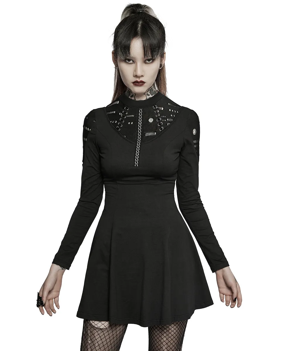 Punk Rave Gothic Broken Knit Chain Dress - Extended Size Range