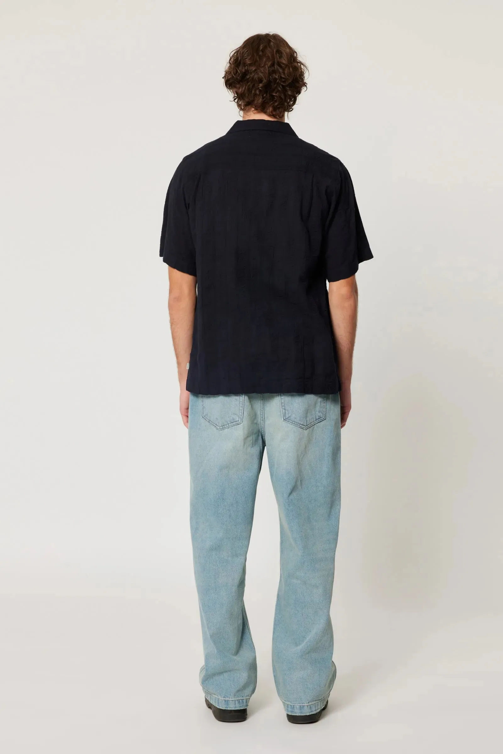 ROLLAS - Bowler Seersucker Shirt Vintage Black