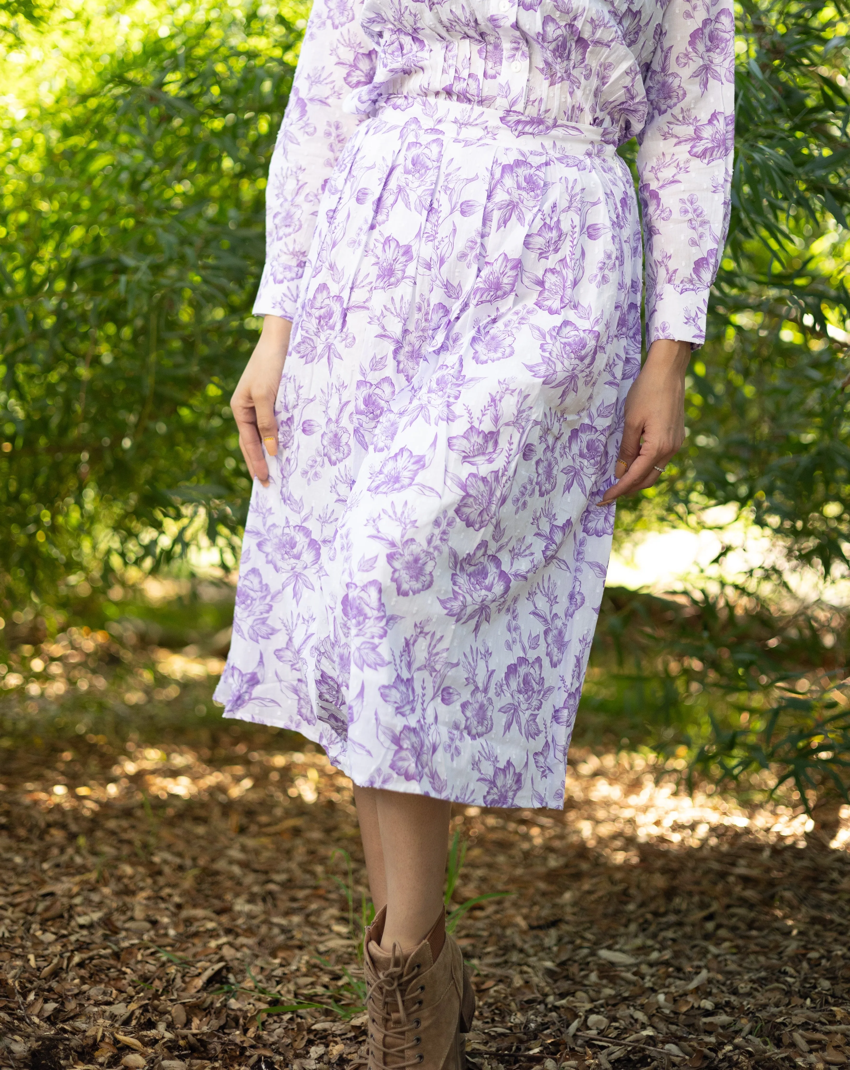 Sasha Floral Toile Midi Skirt