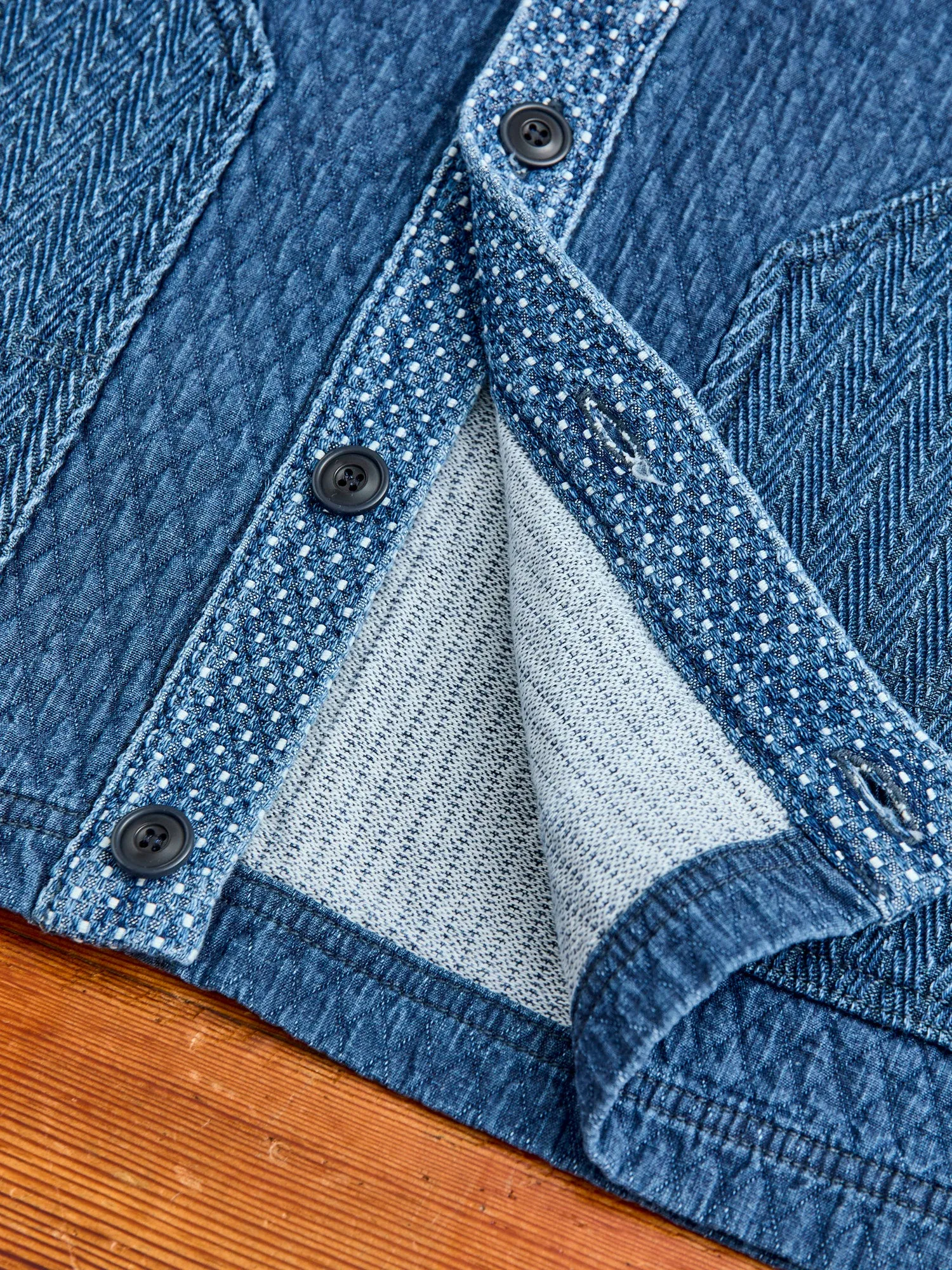 Sashiko Cardigan in Indigo 3-Year Wash
