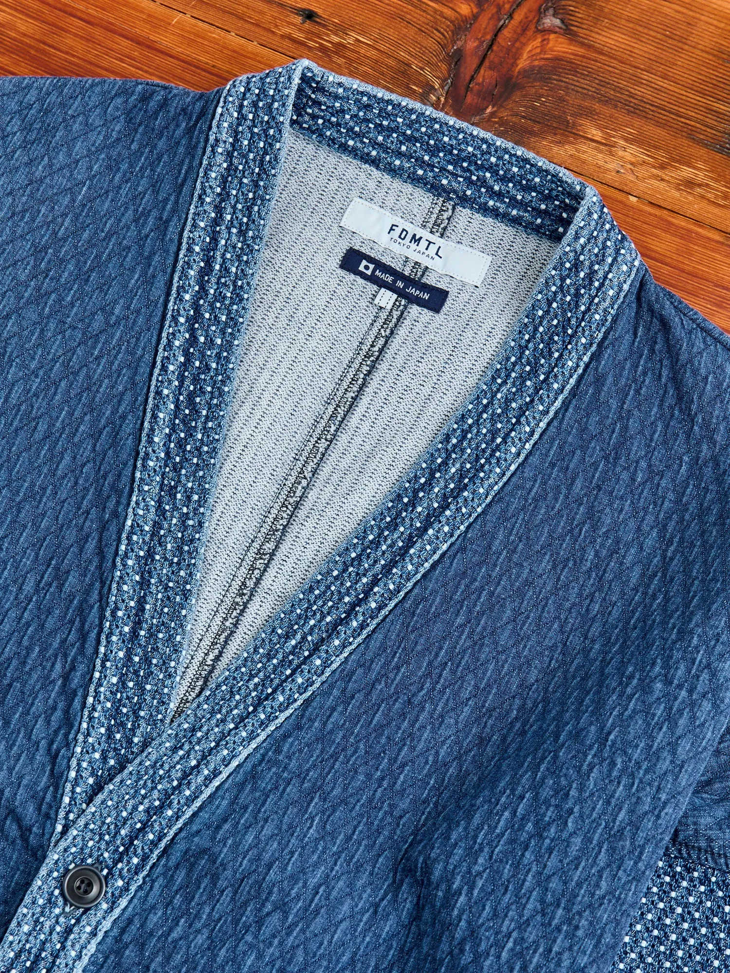 Sashiko Cardigan in Indigo 3-Year Wash