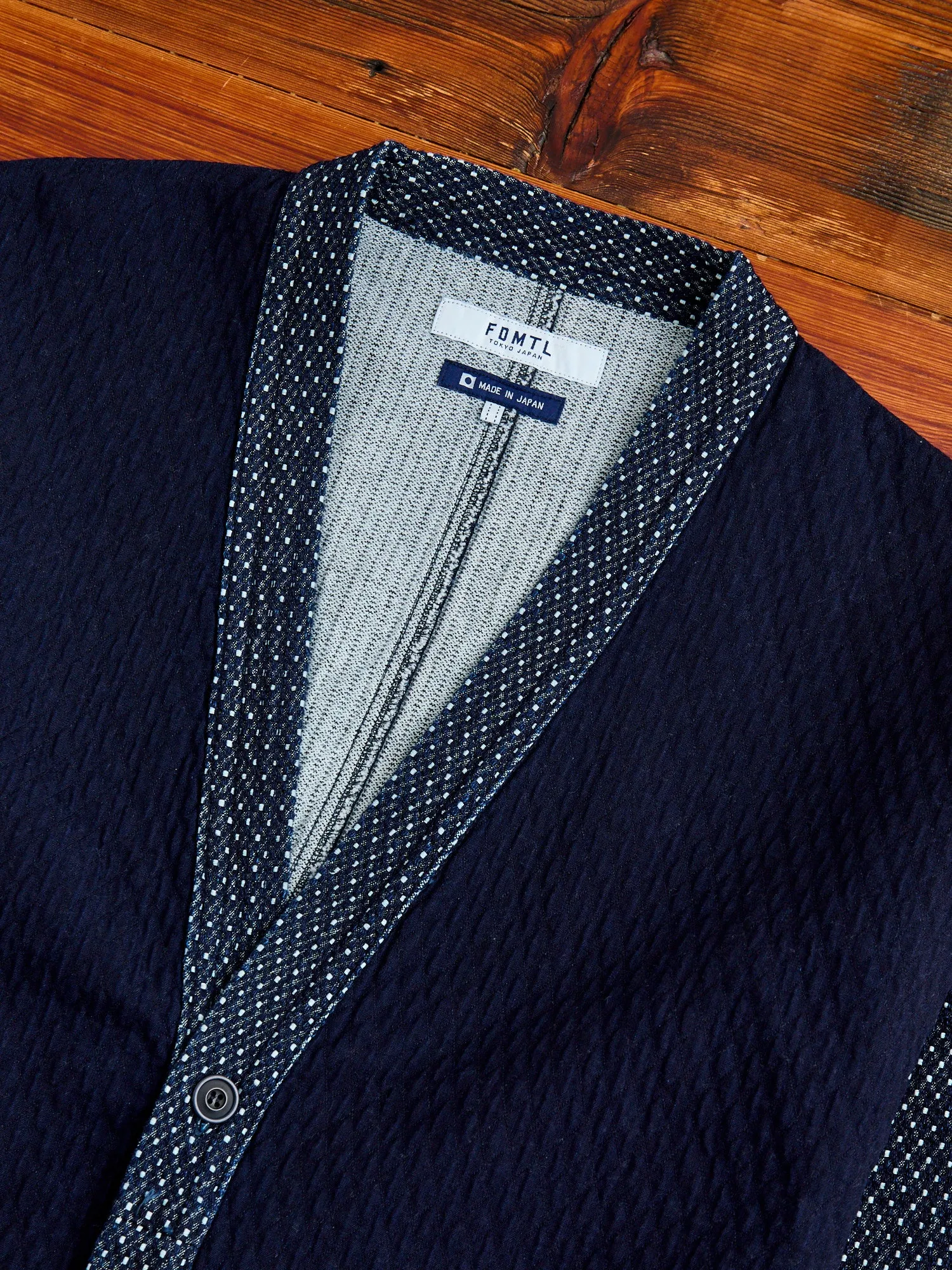 Sashiko Cardigan in Indigo Rinse