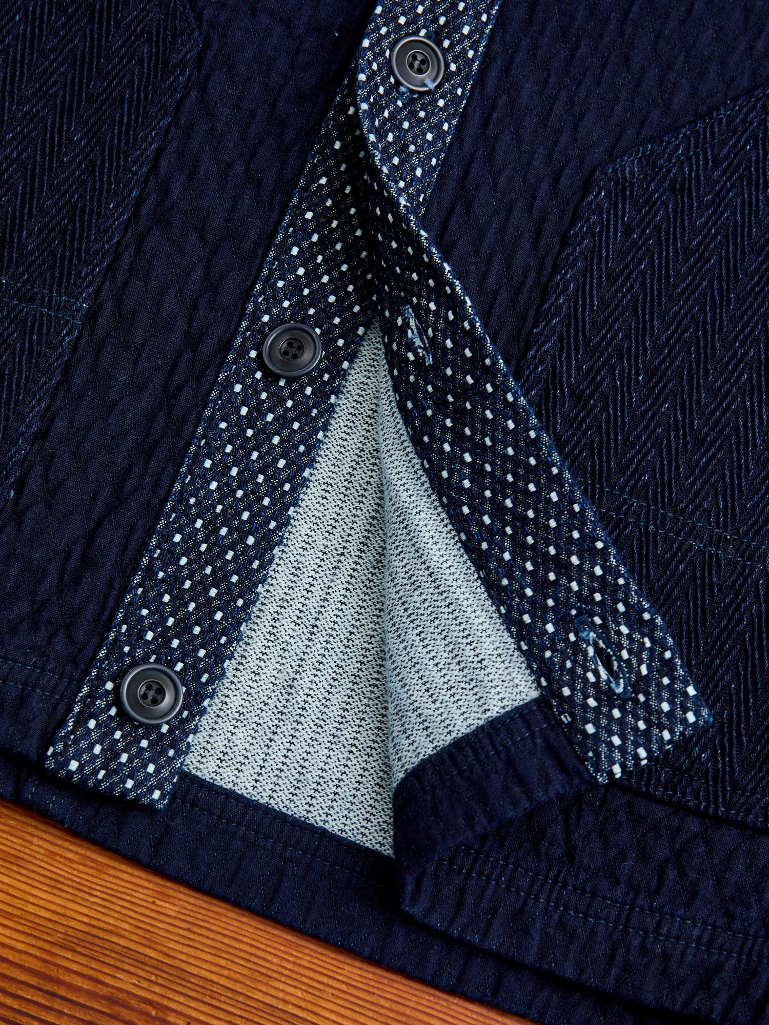 Sashiko Cardigan in Indigo Rinse
